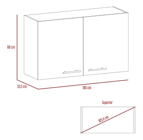 Imagen 6 de 8 de Mueble Aereo 2 Puertas Manchester (1c) W