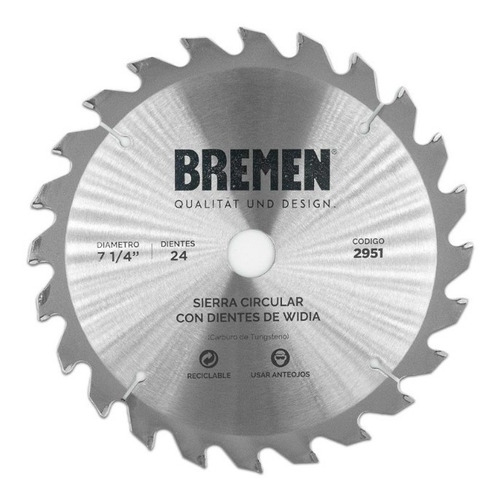 Disco Sierra Circular 184mm 7 1/4 Bremen 60d 4693 Trader