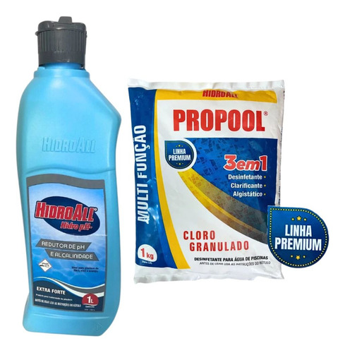 Kit Cloro Granulado Propool 1kg + Redutor De Ph E Alcalinida