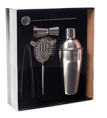 Set De Cocteleria Y Bar Profesional Con Coctelera Acero Inox