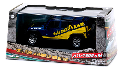 Jeep Wrangler Rubicon 2016 Goodyear Greenlight Escala 1/43 Color Azul