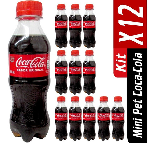 Kit De 12 Refrigerantes Coca-cola Pet 200ml Mini