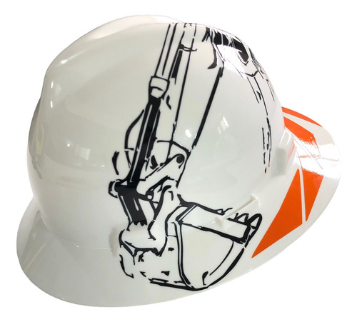 Casco Msa Con Diseño Excavadora Reflejante Mod.020