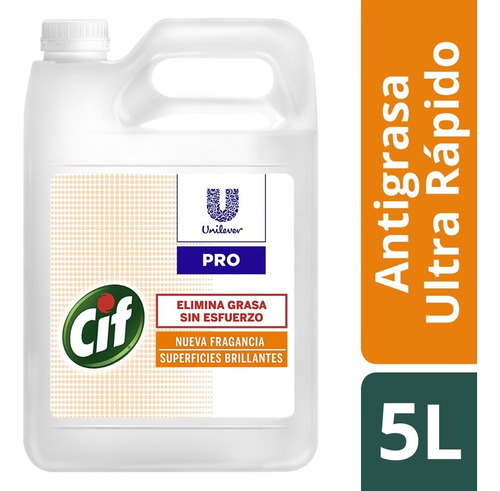 Limpiador Cif Antigrasa Biodegradable Profesional X 5 Lts