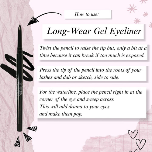 Girlactik Delineador De Ojos De Gel De Larga Duración - Negr