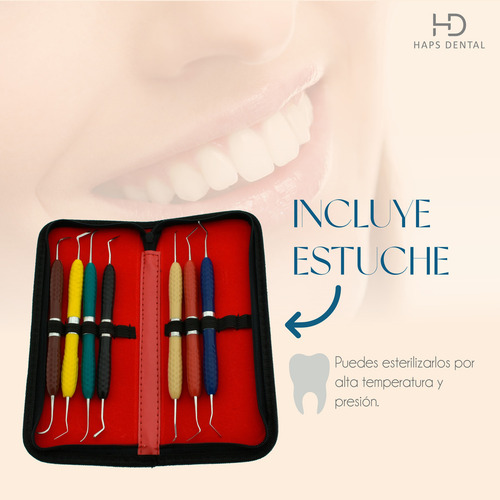 7 Pzas De Espatulas Para Resinadental Mango De Silicona Kit