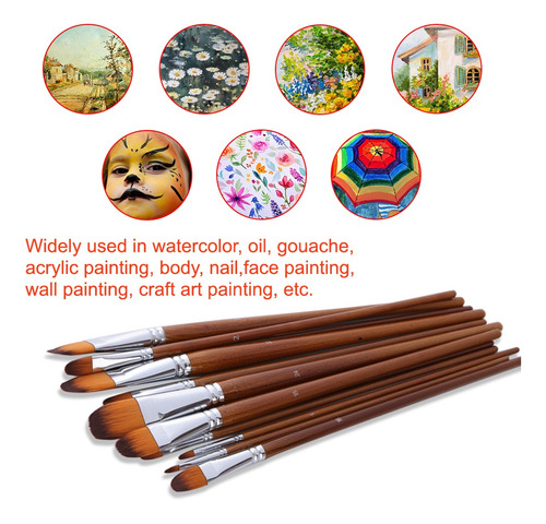 Juego De 13 Pinceles Profesionales Para Pintura Artística, M