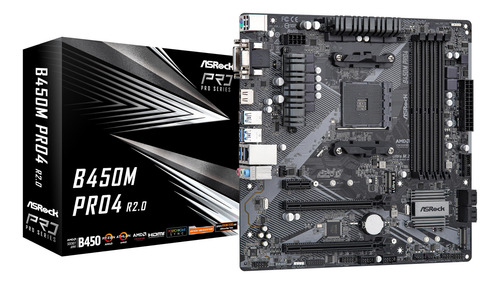 Placa Madre Asrock B450m Pro4 R2.0 Socket Am4/amd B450