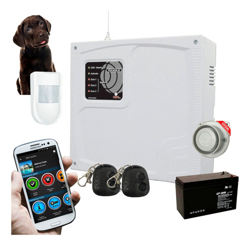 Kit Alarma Domiciliaria Casa Gsm-sensor Pet-sirena-batería 