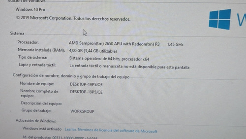 Imagen 2 de 4 de Cpu Sempron 2650 - 4gb Ram - Ssd 120gb