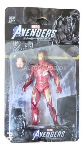 Muñeco Articulado Iron Man Cabeza Extra Figura Avengers