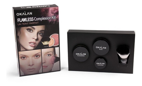 Okalan Flawless Complexion Kit 4 Piezas Maquillaje