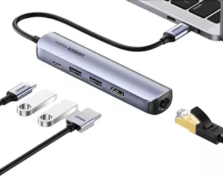 Adaptador Ugreen Tipo C 5 En 1 Ethernet Hdmi Hub Usb 3.0 Pd