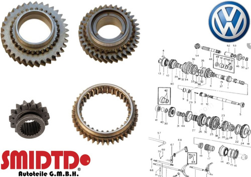 Engrane 1a Y 2a 1 Reversa 1 Corona 1a Y 2a Vw Combi 77-00