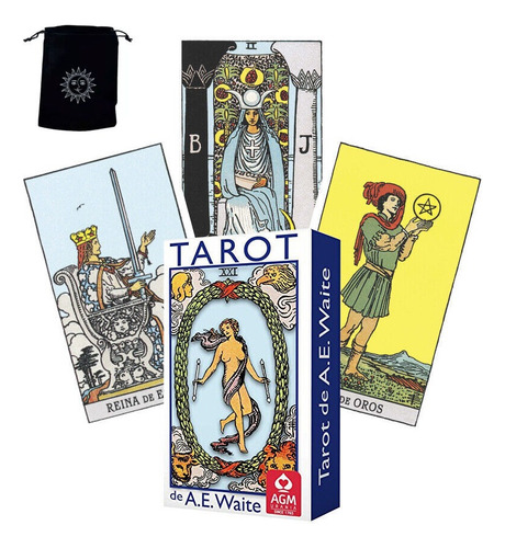 Cartas Tarot Rider A E Waite Edición Azul En Español + Funda