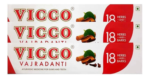 Pasta De Dientes Vicco Vajradanti - 200 G (paquete De 3)