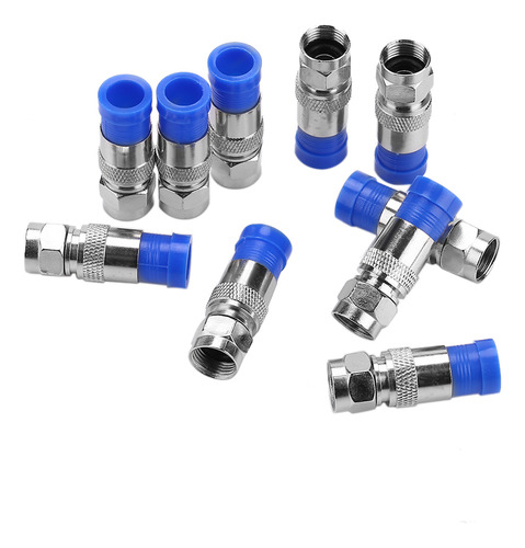 10 Uds Coaxial Rg6 Adaptador De Conector De Compresión