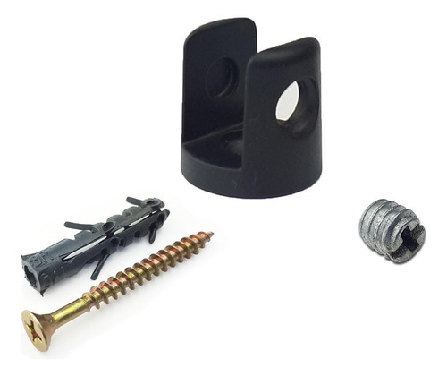 Kit 10 Suportes Preto Fenda Para Vidro 8mm