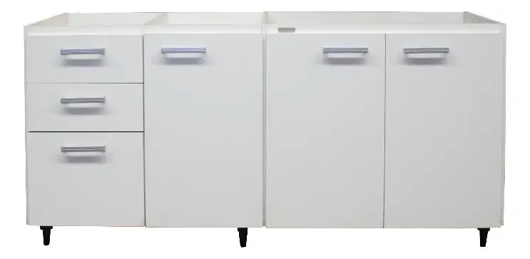 Mueble De Cocina Bajo Mesada 160cm Cocina Lavadero Hogar Blanco