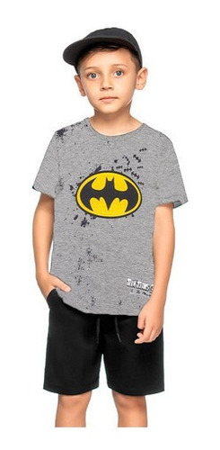 Camiseta Infantil Menino Personagem Batman Malha Tam 4 Ao 10