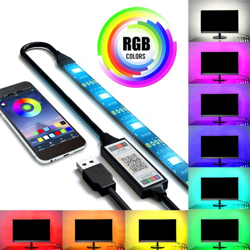 Imagen 1 de 10 de Tiktok Cinta Luces Rgb Led Colores Bluetooth