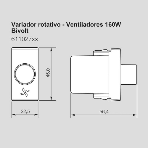 Módulo Variador Dimmer De Ventilador 160w Bivolt Pial Plus+