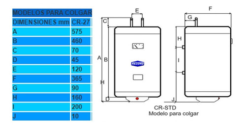 Imagen 2 de 3 de Calentador De Agua Marca Récord De 27 Litros