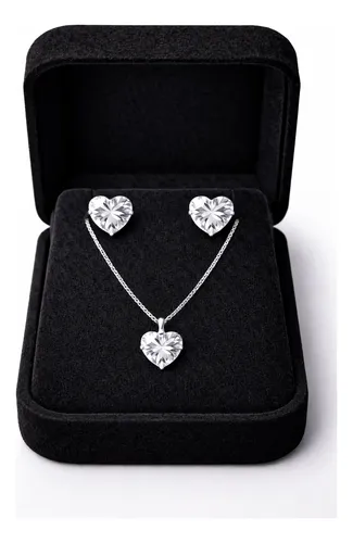 Conjunto Ponto De Luz + Brinco + Caixinha Prata925 Prata
