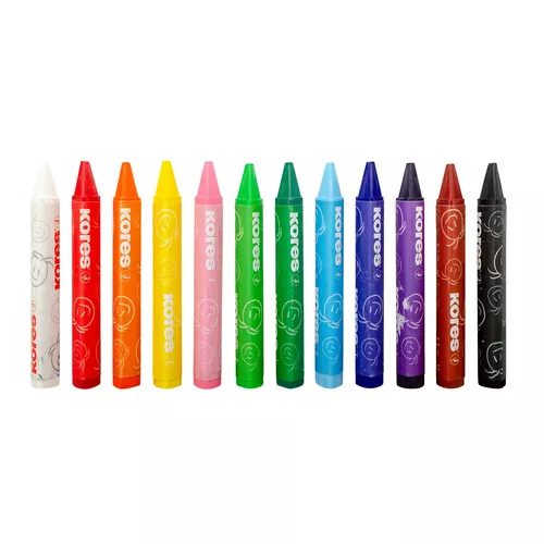 Crayolas De Colores Kores Krayones Jumbo Triangular 12 Pz