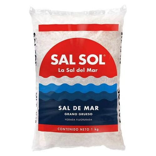 Sal De Mar Sol Grano Grueso De 1 Kg Caja Con 25 Piezas 