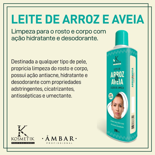 Imagem 2 de 3 de Loção De Hidratação Facial Kosmetik - Leite De Arroz 290ml