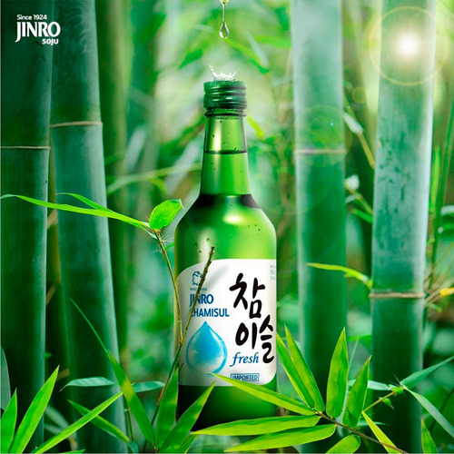 Alcohol Coreano Soju Jinro Sabor Chamisul Fresh 2 Pzas 360ml