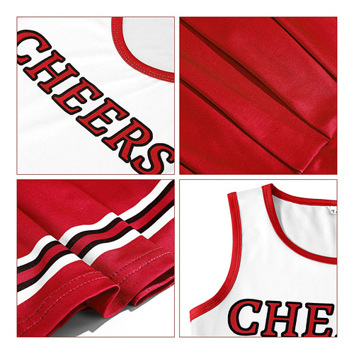 4 Pcs Girls Halloween Cheerleader Traje De Vestuario Juego P