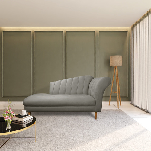 Divã Recife Suede 165 Cm Pés Chanfrado Castanho - D'rossi Cor Grafite