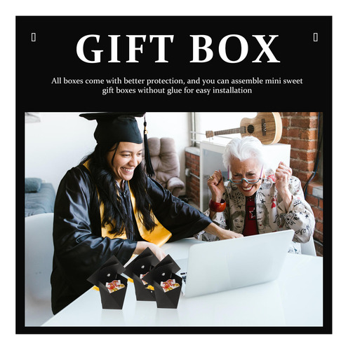 Caja De Regalo Con Forma De Gorra Doctoral Para Graduación,