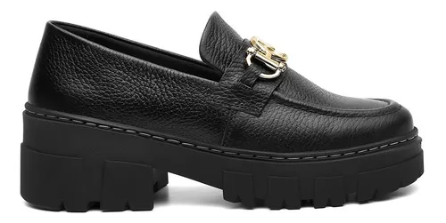 Mocassim DAFITI SHOES Loafer Metal Preto - Compre Agora