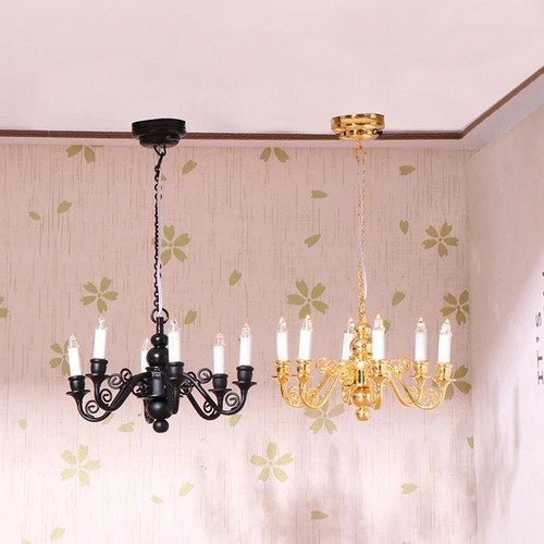 1/12 Casa De Muñecas Luz Accesorios Para Muñecas A