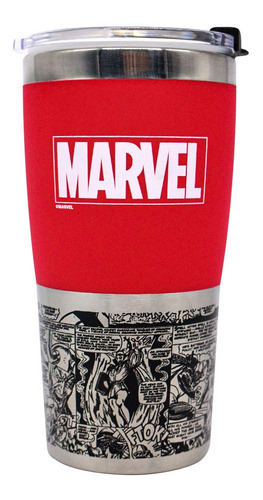 Imagem 2 de 5 de Copo Marvel Classico Para Viagem Com Tampa Max 450ml