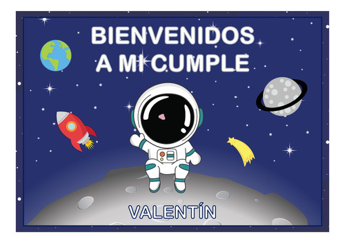 Kit Imprimible Cumpleaños Candy Bar Astronauta Cohete