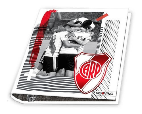 Carpeta Escolar N3 3 Anillos 40cm River Plate Mooving