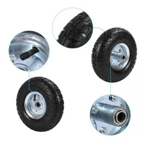 Imagen 2 de 5 de Pack X4 Ruedas Alta Resistencia Carro, Yegua, 10 Pulgadask