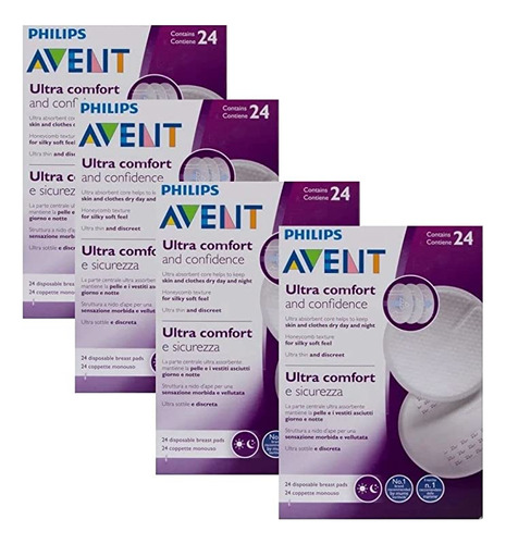 Absorventes De Seios Avent Descartáveis 4 Cx (96 Un)