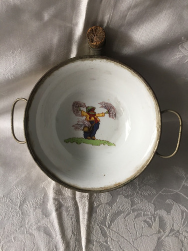 Antiguo Plato De Porcelana Termico Para Bebe