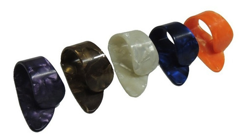 5 Uñas De Guitarra Para Dedo Pulgar, Púa Plumilla Gh Color