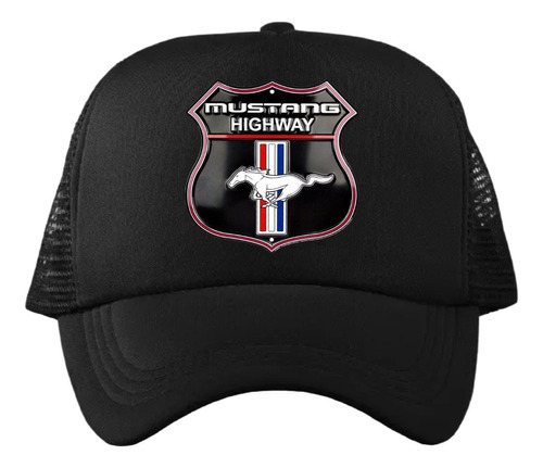 Gorra Negra Mustang Higway Unisex Unitalla Ajustable