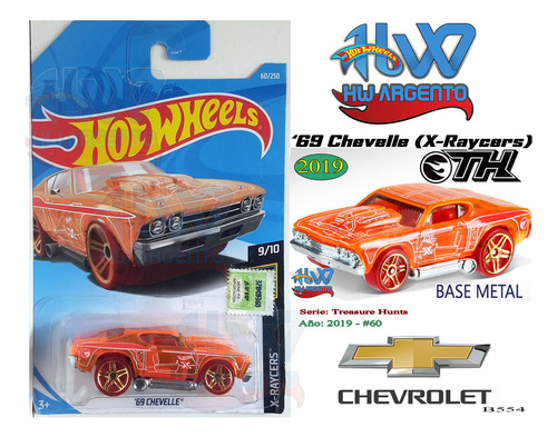 Hot Wheels Hwargento '69 Chevelle (x-raycers) B554 2019