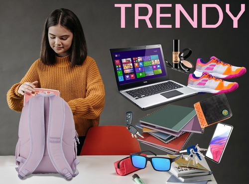 Mochila De Mujer Tela Resistente Liviana Organizador Cartera Color Rosa
