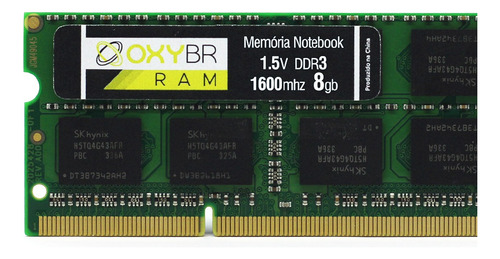 Memória Ram Ddr3 1600mhz 8gb Notebook Oxybr