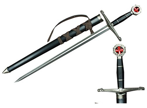 Espada Histórica Con Vaina Corta Templaria Mango De Metal Fu
