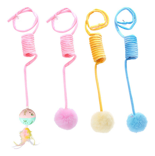 Juguete Interactivo Para Gatos Con Bolas De Piel De Conejo C